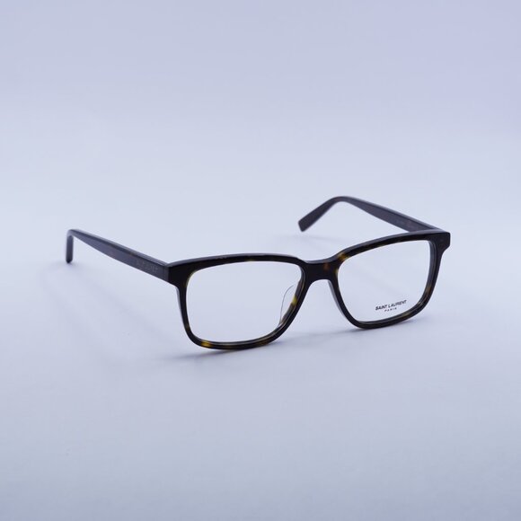 Saint Laurent SL458/F 002 Eyeglasses Dark Havana 55mm Rectangle Frame - Picture 3 of 11